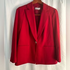Candy apple red blazer with silver accents